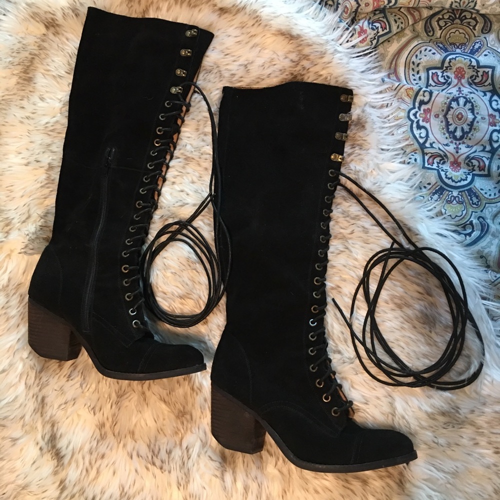 Jeffery Campbell Kandace Leather Lace Up Boots
